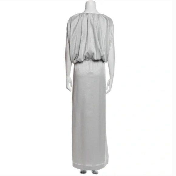 FABIANA FILIPPI Metallic & Silver Bateau Neckline Long Dress- NWT - Picture 3 of 3